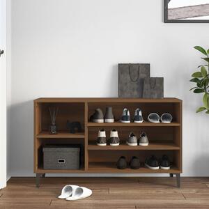 Clanton Wooden Shoe Storage Bench In Brown Oak