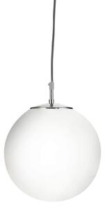 Atom Large Opal Glass Ceiling Pendant Light In Satin Silver