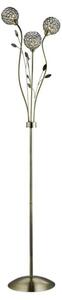 Bellis II 3 Lights Clear Glass Floor Lamp In Brass