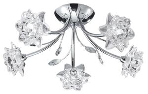 Bellis 5 Lights Clear Glass Semi Flush Ceiling Light In Chrome