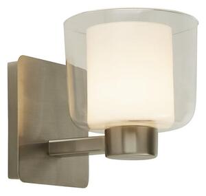 Bolivia Glass Shade Wall Light In Satin Nickel