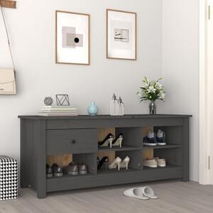 Carlsbad Pinewood Shoe Storage Bench In Grey