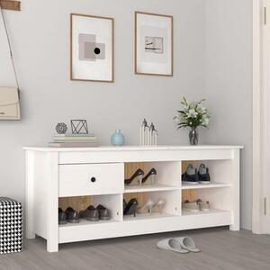 Carlsbad Pinewood Shoe Storage Bench In White