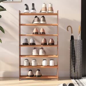 Cordova 7 Tier Wide Wooden Shoe Storage Rack In Brown