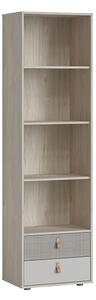 Danville Wooden Bookcase With 2 Drawer In Light Walnut