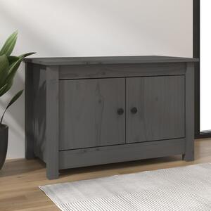 Calistoga Pinewood Shoe Storage Bench With 2 Doors In Grey