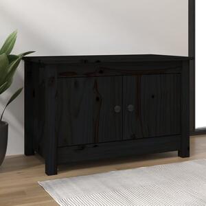 Calistoga Pinewood Shoe Storage Bench With 2 Doors In Black