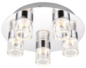 Impost LED 5 Lights Flush Ceiling Light In Chrome