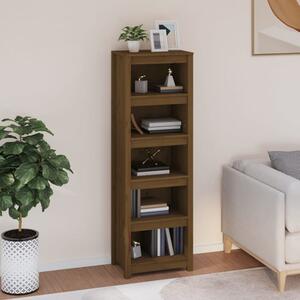 Madrid Solid Pine Wood 5-Tier Bookshelf In Honey Brown