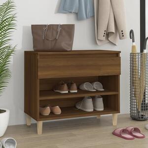 Midland Wooden Hallway Shoe Storage Rack In Brown Oak