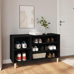 Monza Wooden Hallway Shoe Storage Rack In Black