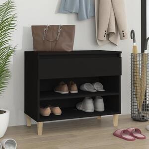 Midland Wooden Hallway Shoe Storage Rack In Black