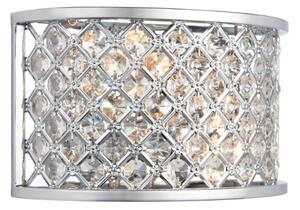 Hobson Crystal Glass Wall Light With Chrome Frame