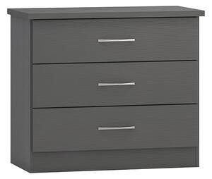 Mack Wooden Chest Of 3 Drawers In Grey