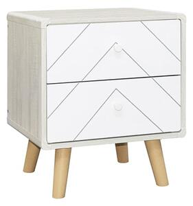 Davis Bedside Cabinet With 2 Drawers In Dusty Grey And White