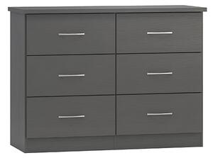 Mack Wooden Chest Of 6 Drawers In Grey