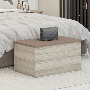 Mack Wooden Blanket Box In Oyster Gloss Top