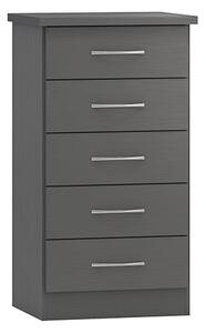 Mack Wooden Chest Of 5 Drawers In Grey