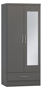 Mack Wooden Wardrobe With 2 Doors In Grey