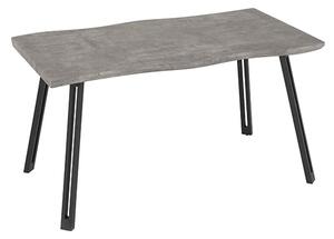 Qinson Wooden Wave Edge Dining Table In Concrete Effect