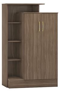 Mack Wooden Wardrobe With 2 Doors In Rustic Oak