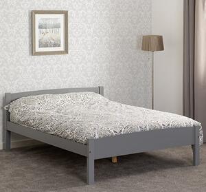 Misosa Wooden Double Bed In Grey Slate