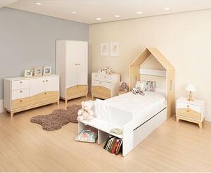 Kiro Wooden Bedroom Furniture Set In White And Pine Effect