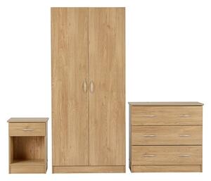 Mazi Wooden Bedroom Furniture Set With Wardrobe In Oak Effect