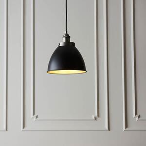 Barrie Small Rolled Shade Ceiling Pendant Light In Matt Black