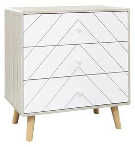 Davis Wooden Chest Of 3 Drawers In Dusty Grey And White