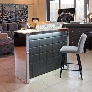 Vessel Mirrored Home Bar Unit In Grey With LED Lights