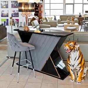 Camrose High Gloss Home Bar Unit With 3 Shelves In Grey