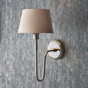 Davis And Cici Grey Tapered Shade Wall Light In Bright Nickel