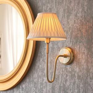 Davis And Chatsworth Ivory Shade Wall Light In Antique Brass