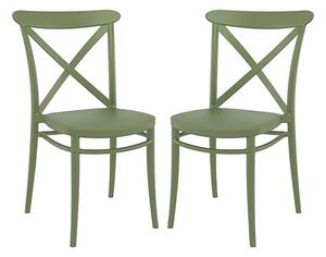 Carson Green Polypropylene And Glass Fiber Dining Chairs In Pair