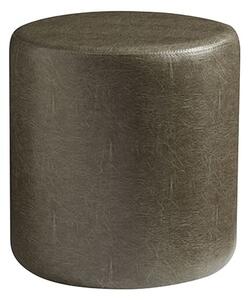 Allen Round Faux Leather Stool In Lascari Vintage Silver