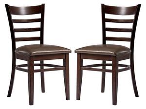 Sarnia Lascari Vintage Brown Faux Leather Dining Chairs In Pair