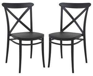 Carson Black Polypropylene And Glass Fiber Dining Chairs In Pair