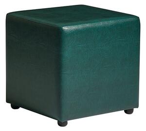 Allen Cube Faux Leather Stool In Lascari Vintage Teal