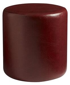 Allen Round Faux Leather Stool In Lascari Vintage Red