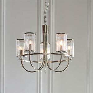 Durham 5 Lights Ceiling Pendant Light In Bright Nickel