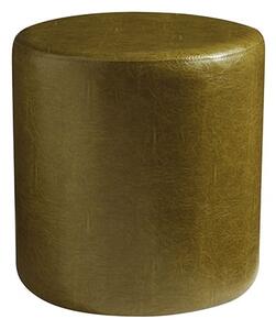 Allen Round Faux Leather Stool In Lascari Vintage Gold