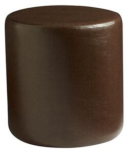 Allen Round Faux Leather Stool In Lascari Vintage Brown