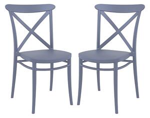 Carson Grey Polypropylene And Glass Fiber Dining Chairs In Pair