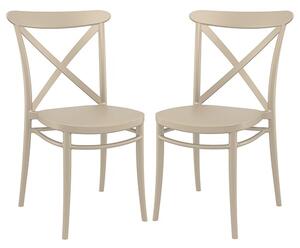 Carson Taupe Polypropylene And Glass Fiber Dining Chairs In Pair