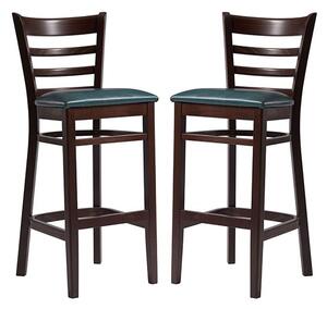 Sarnia Lascari Vintage Teal Faux Leather Bar Chairs In Pair