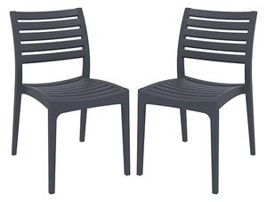 Albany Dark Grey Polypropylene Dining Chairs In Pair