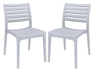 Albany Silver Grey Polypropylene Dining Chairs In Pair