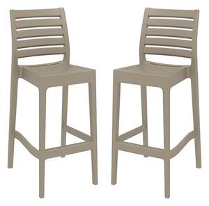 Albany Taupe Polypropylene And Glass Fiber Bar Chairs In Pair