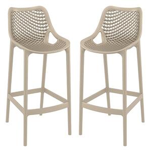 Adrian Taupe Polypropylene And Glass Fiber Bar Chairs In Pair